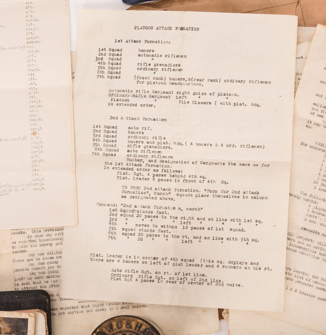 Lot 112: World War 1 Archive, First Lieutenant James A. New