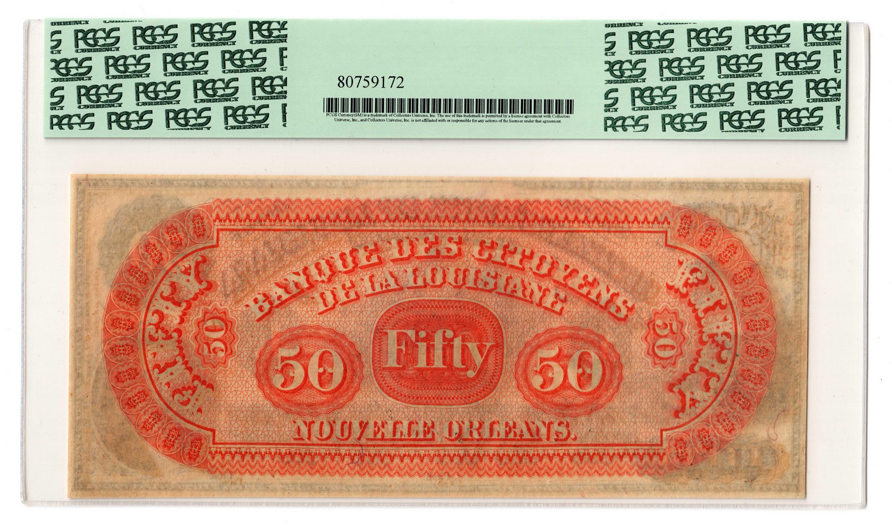 Lot 119: 3 Louisiana Obsolete "Remainder" Banknotes
