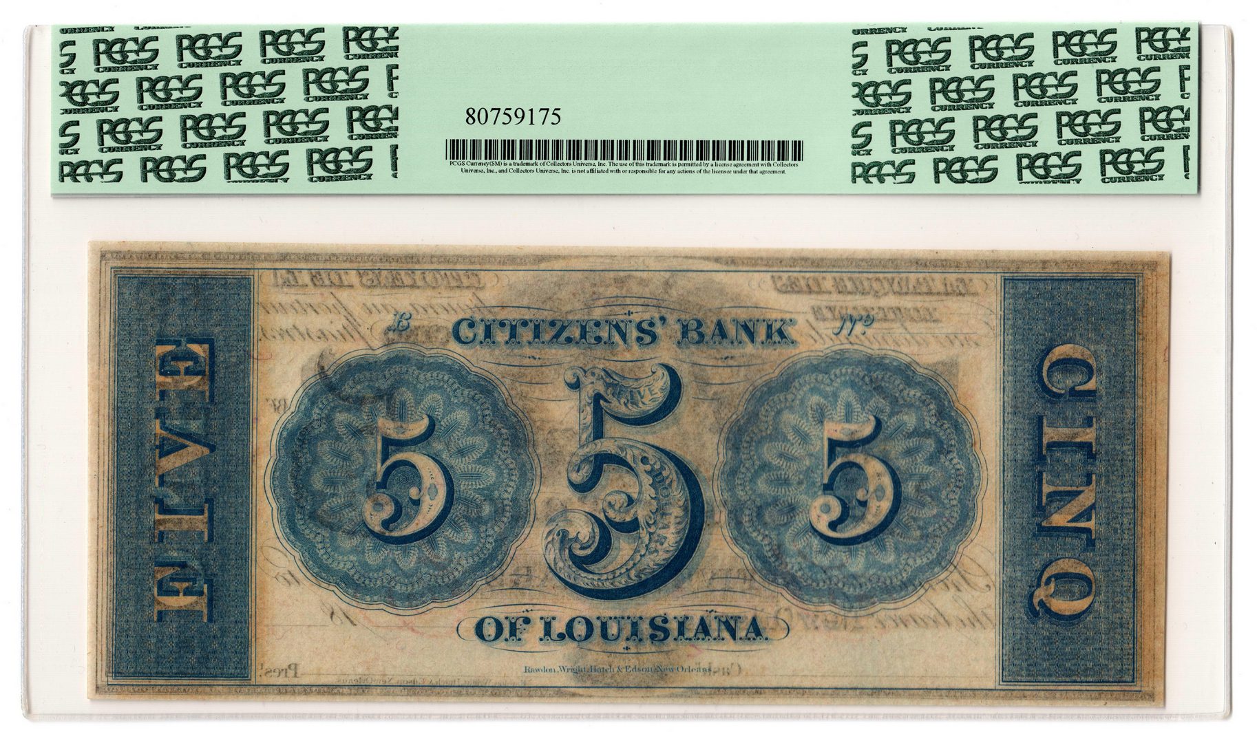 Lot 119: 3 Louisiana Obsolete "Remainder" Banknotes