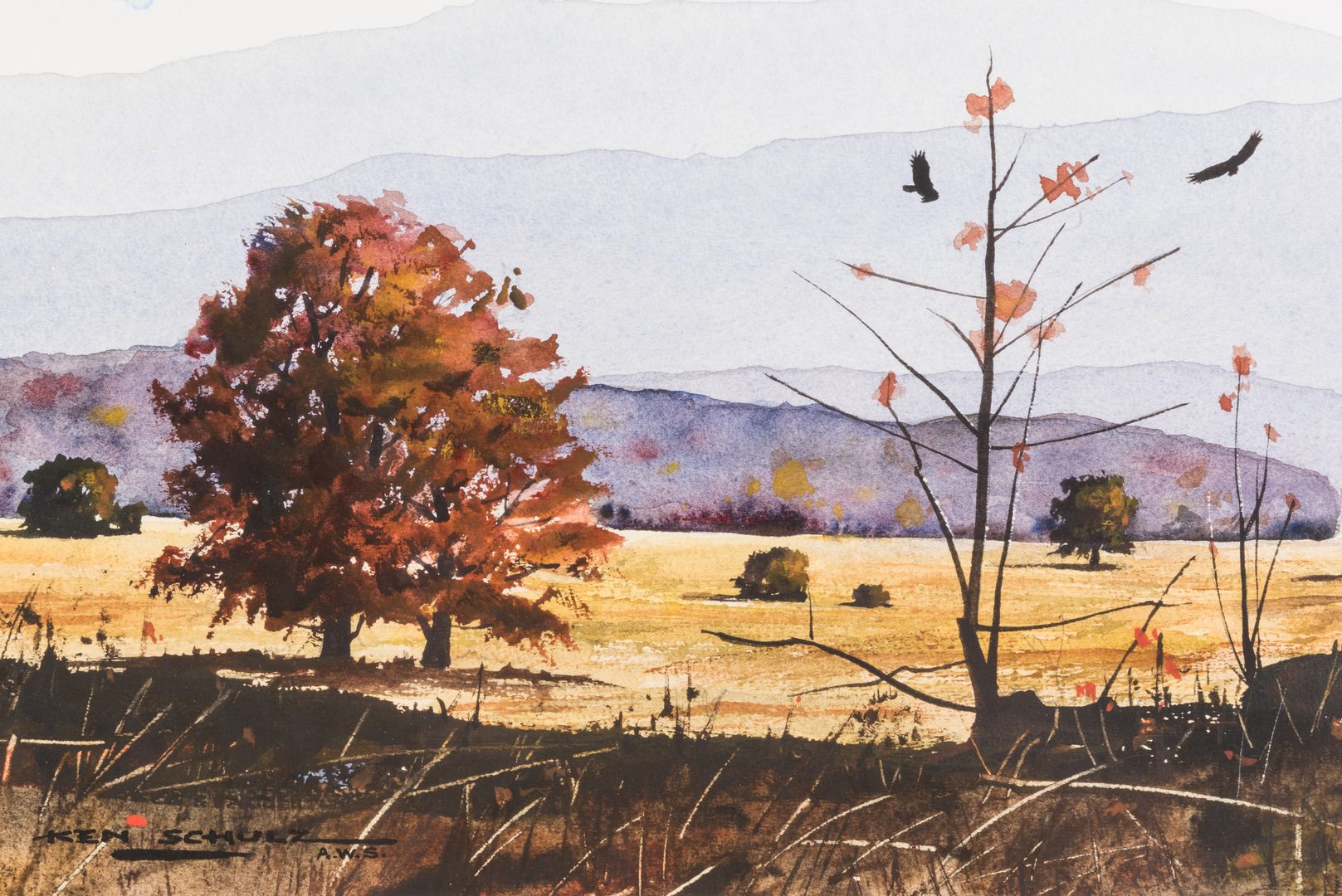 Lot 140: Ken Schulz TN Mountain Watercolor & Print