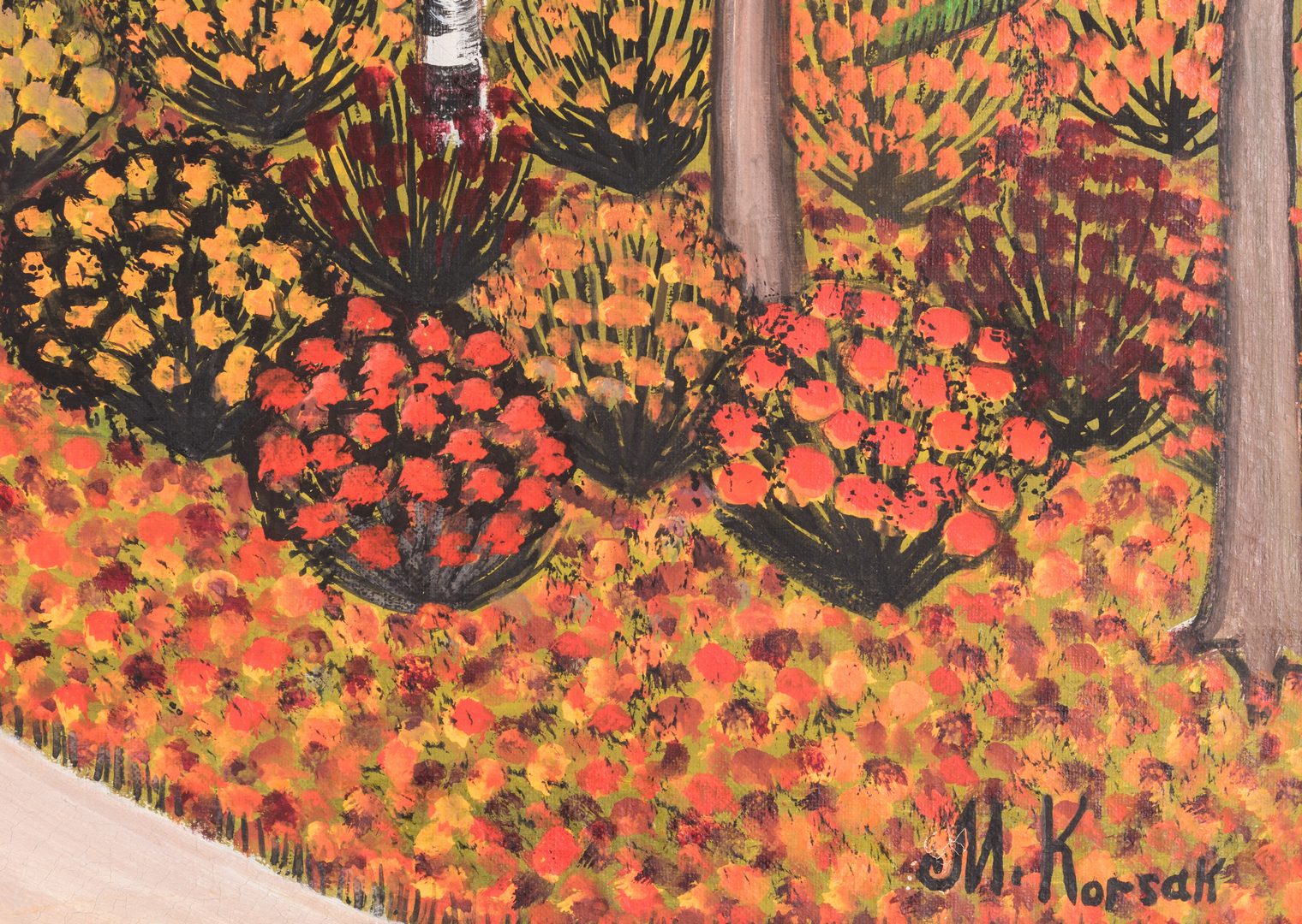 Lot 152: M. Korsak Painting – Autumn Landscape