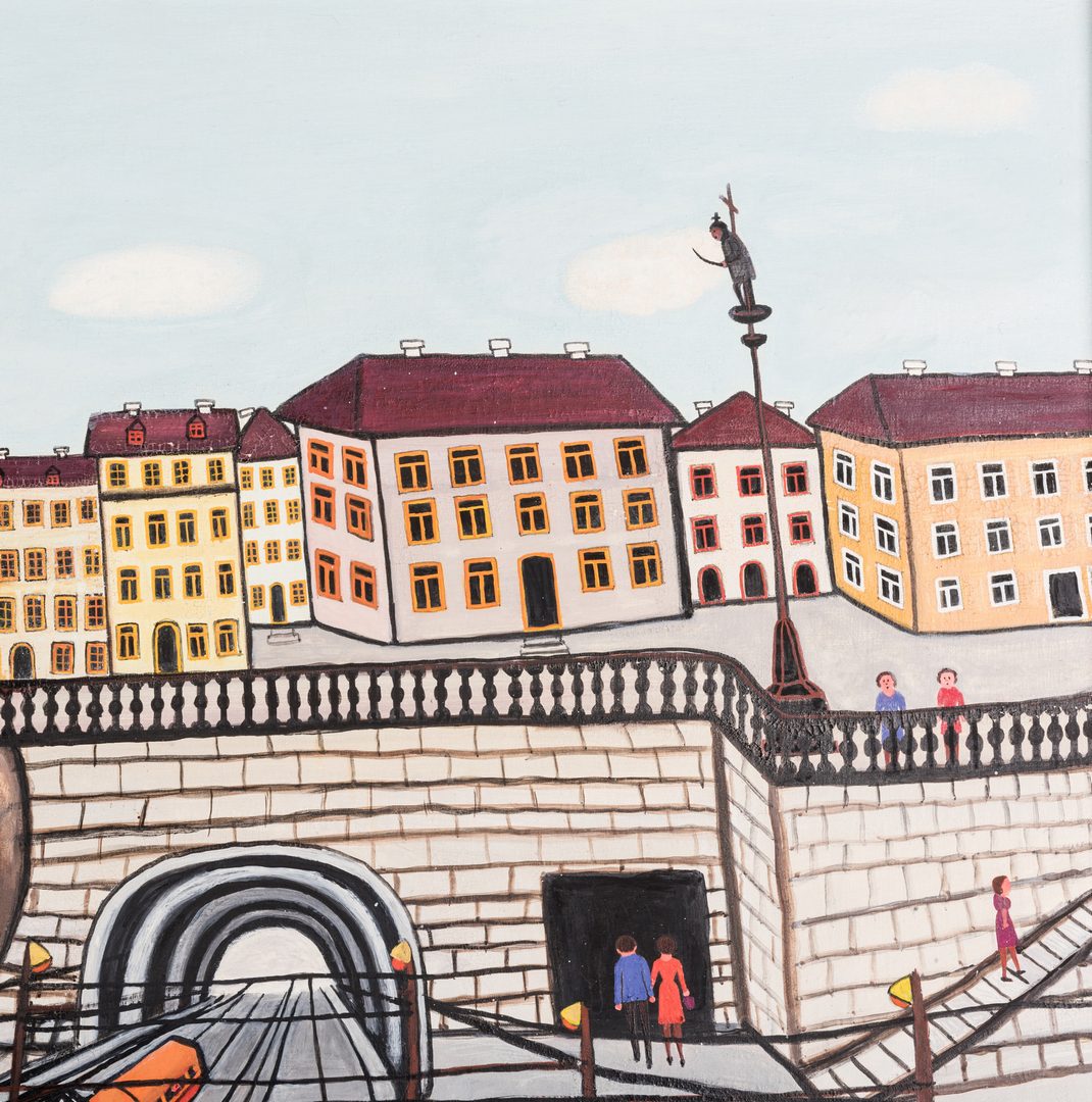 Lot 153: M. Korsak Painting – Cityscape