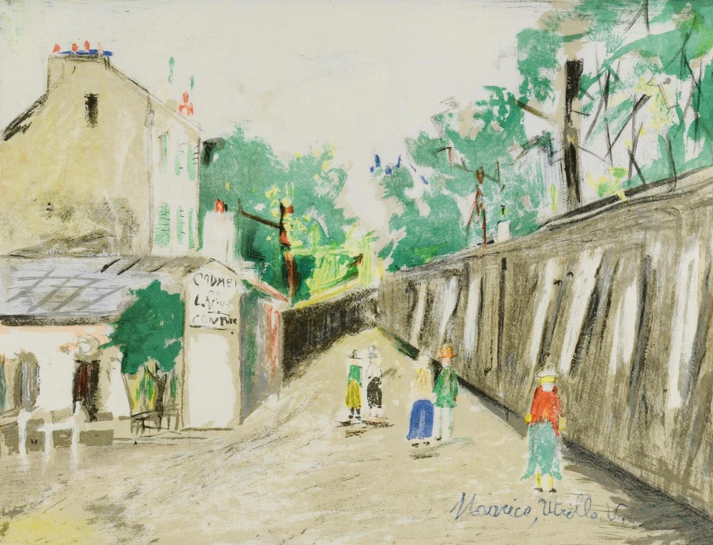 Lot 168: 2 Maurice Utrillo Lithographs, Street Scenes