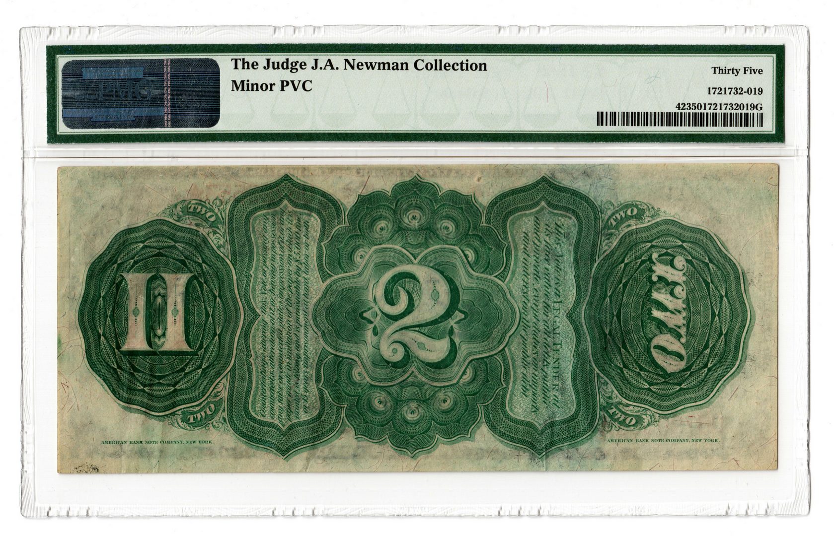 Lot 16: 1869 U.S. $2 "Rainbow" Legal Tender Note