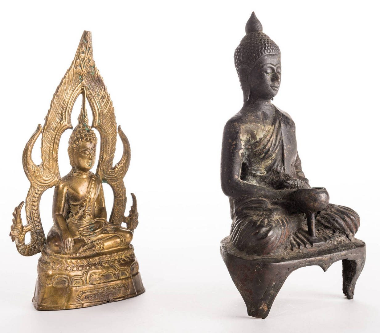 Lot 176: 2 Thai Bronze Bodhisattva Figures