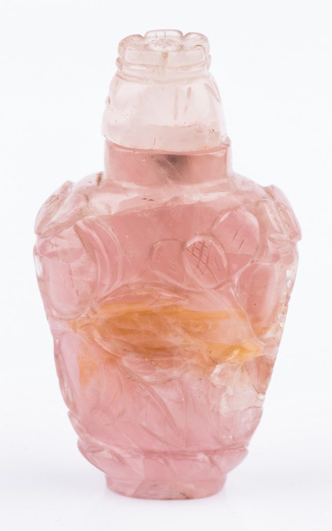 Lot 179: 2 Snuff Bottles including Rose Quartz