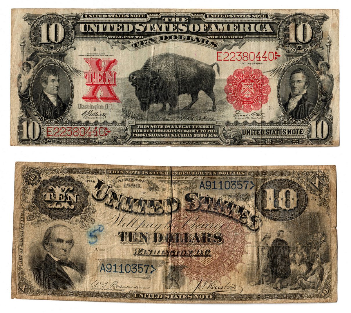 Lot 19: Pair Of $10 Legal Tender Notes, inc. "Bison"