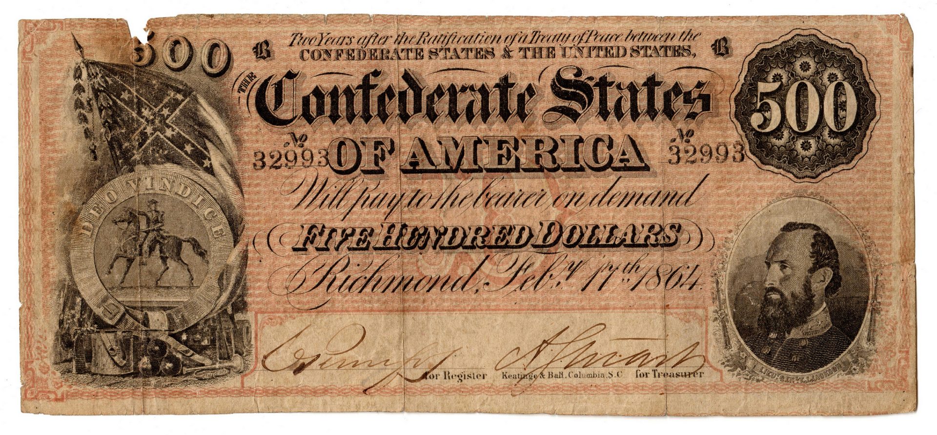Lot 1: 2 Confederate & 3 Obsolete Banknotes