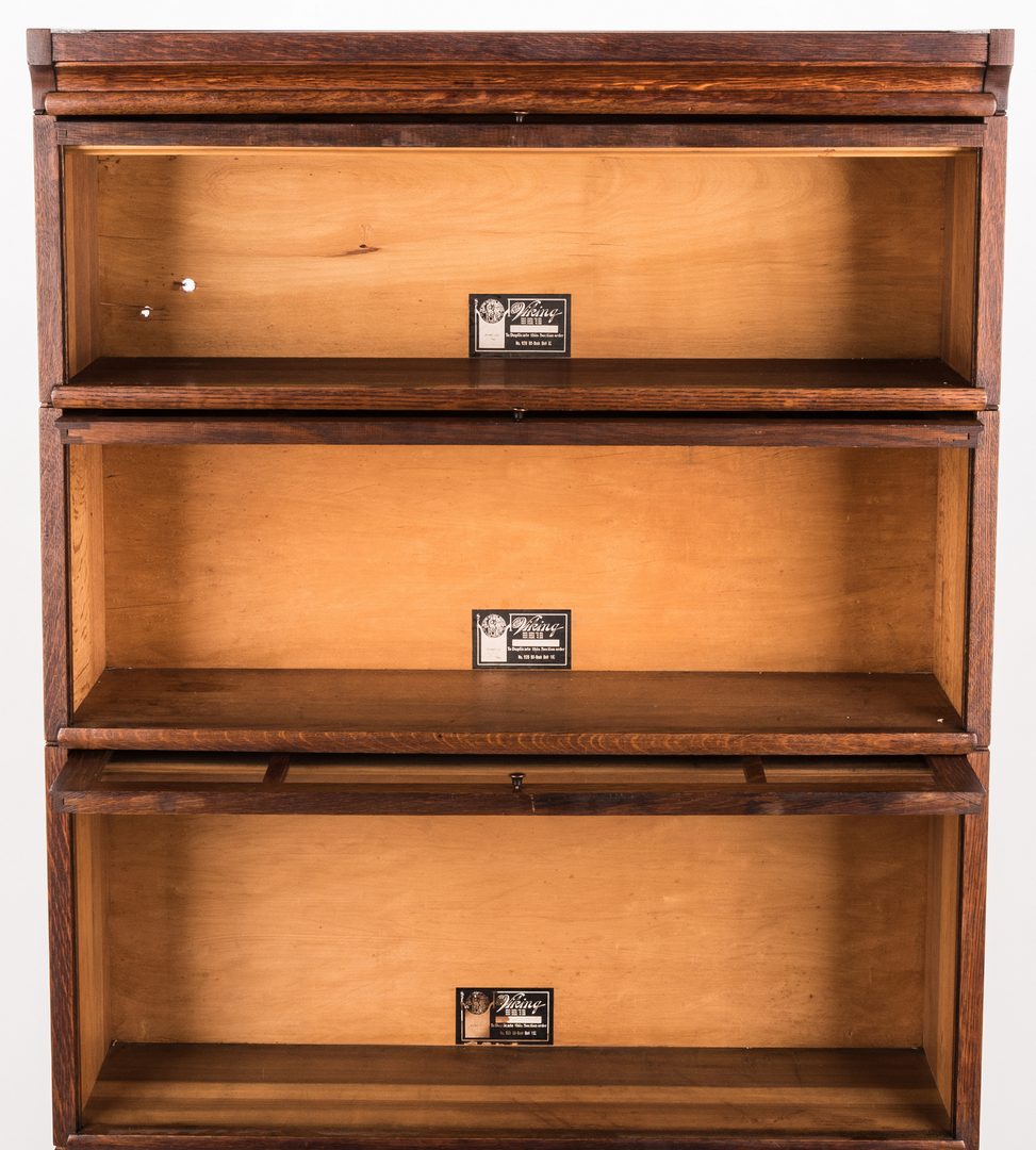 Lot 202: Viking 4-Stack Oak Sectional Bookcase