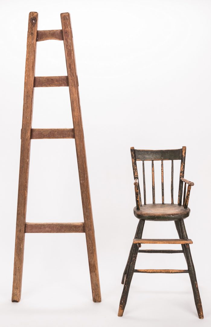 Lot 203: Southern Painted Chair & Ladder
