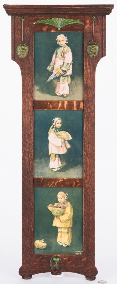 Lot 207: Arts & Crafts Frame with Asian prints