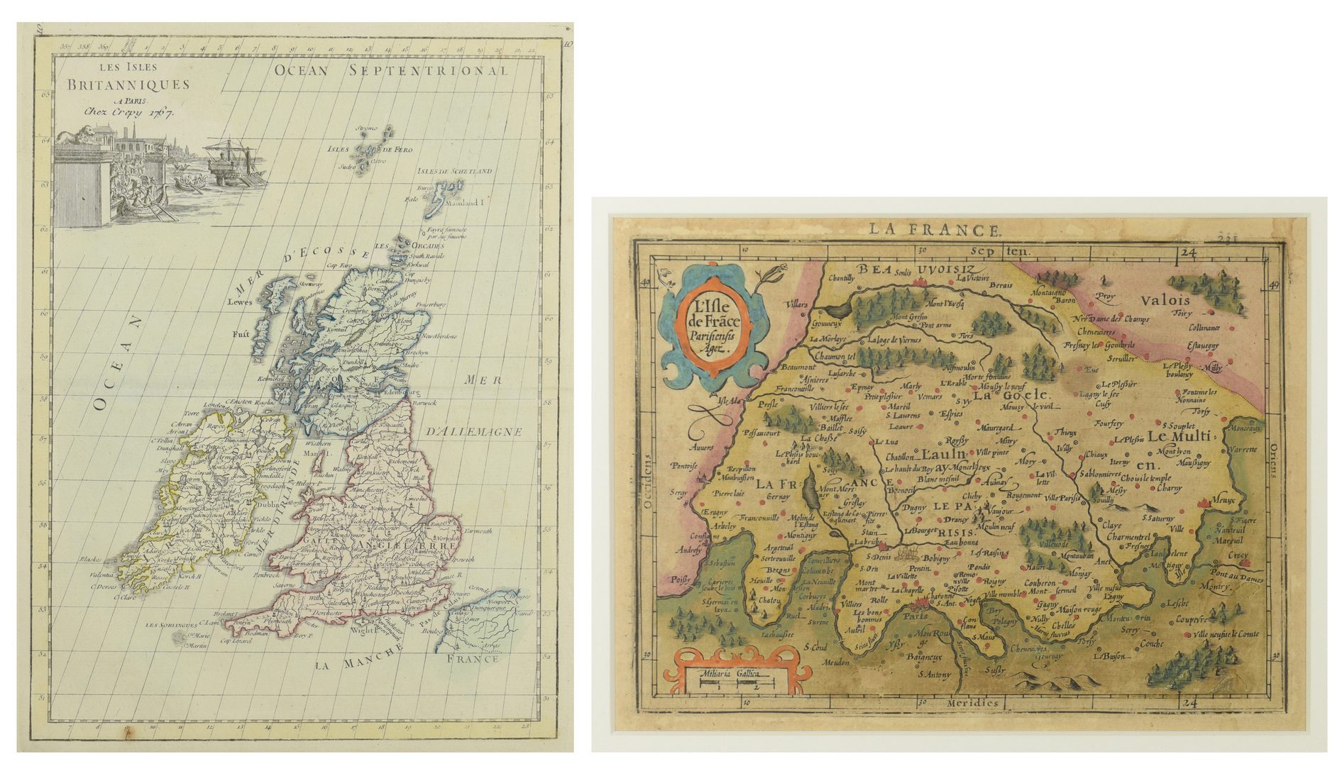Lot 210: 2 Early Maps, Britain and France