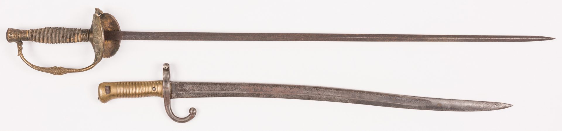 Lot 212: US Model 1860 Sword & French Saber Bayonet