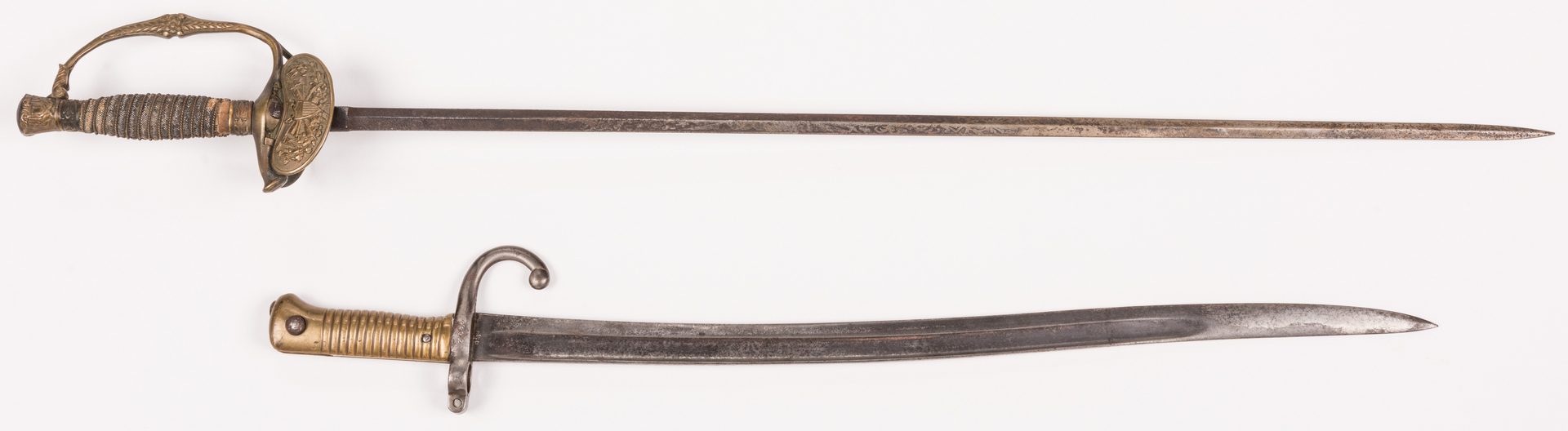 Lot 212: US Model 1860 Sword & French Saber Bayonet