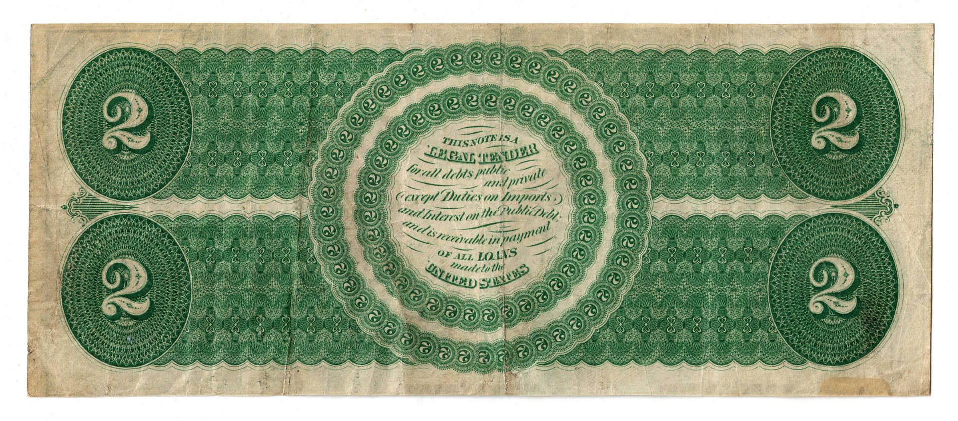 Lot 21: 1862 U.S. $2 Legal Tender Note
