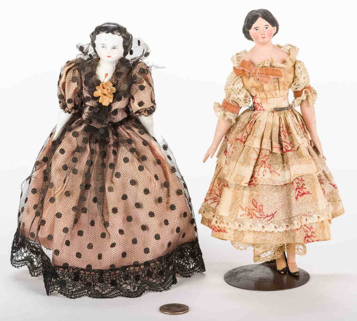Lot 221: Dressmaker's Model Doll and Small China Doll