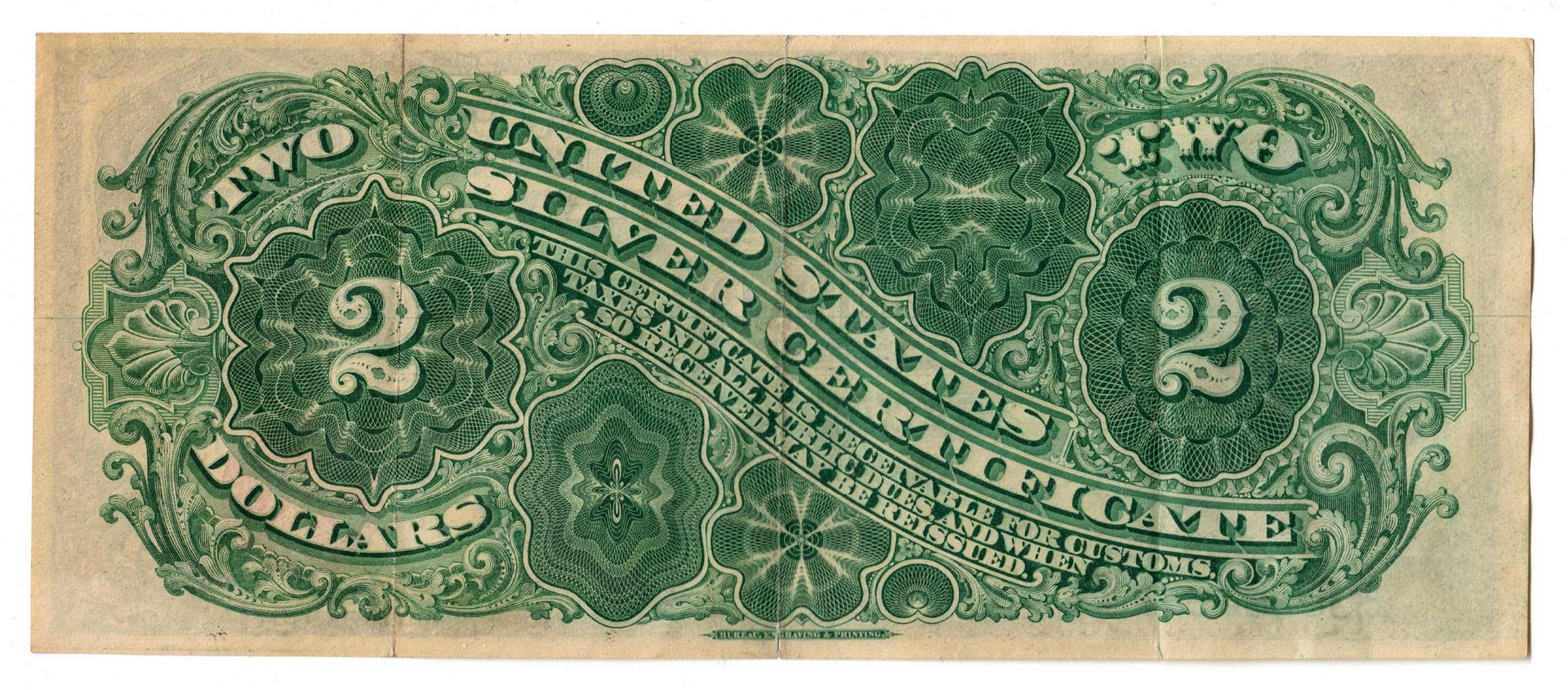 Lot 33: 1886 $2 Silver Cert & 1891 $2 Treasury Note