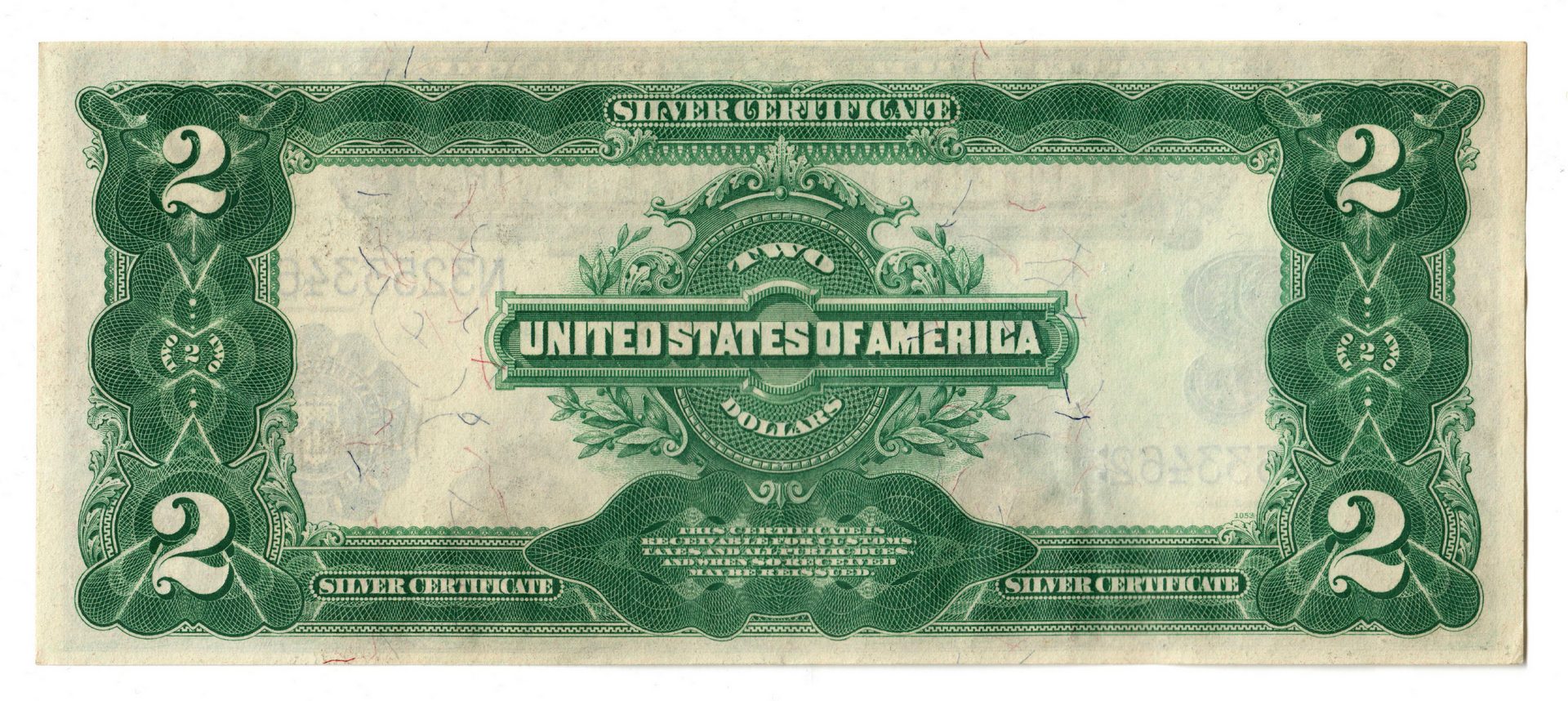 Lot 34: 1899 U.S. $2 "Mini-Porthole" Silver Certificate