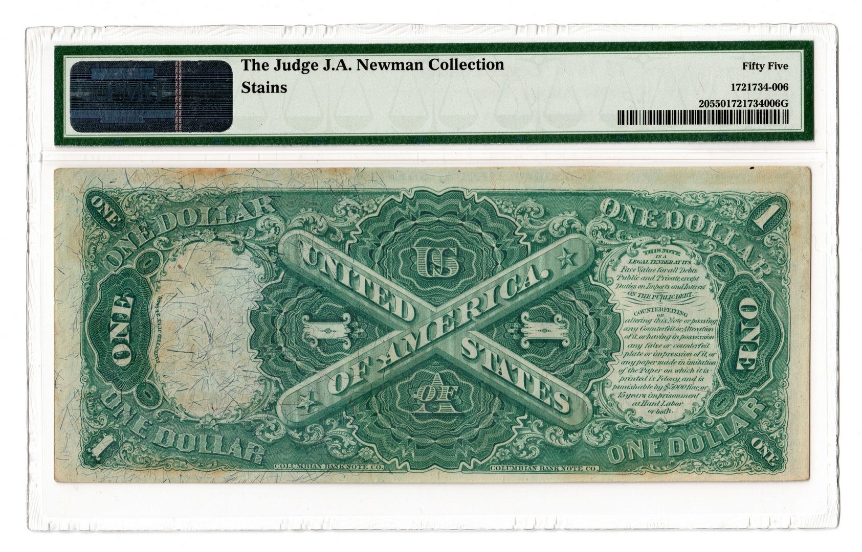 Lot 38: 1875 U.S. $1 "Sawhorse" Legal Tender Note