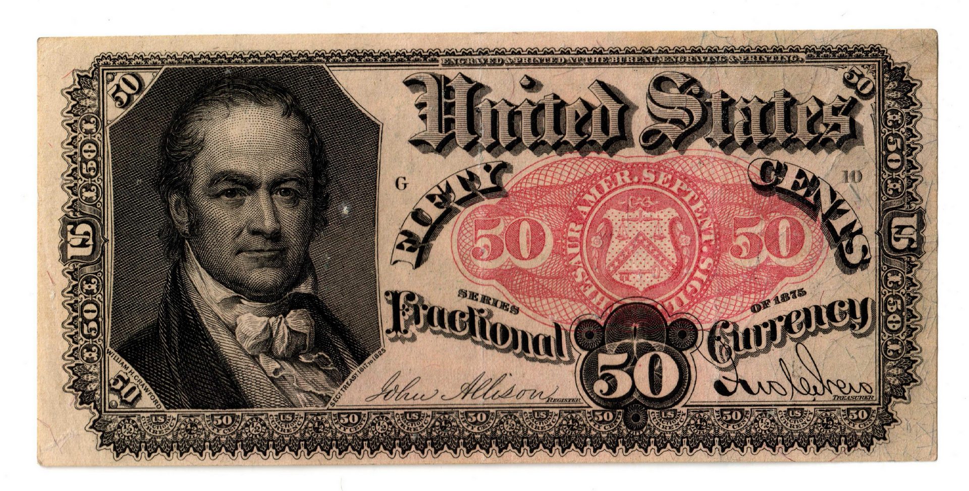 Lot 4: Group Of Seven 50 Cent U.S. Fractional Banknotes