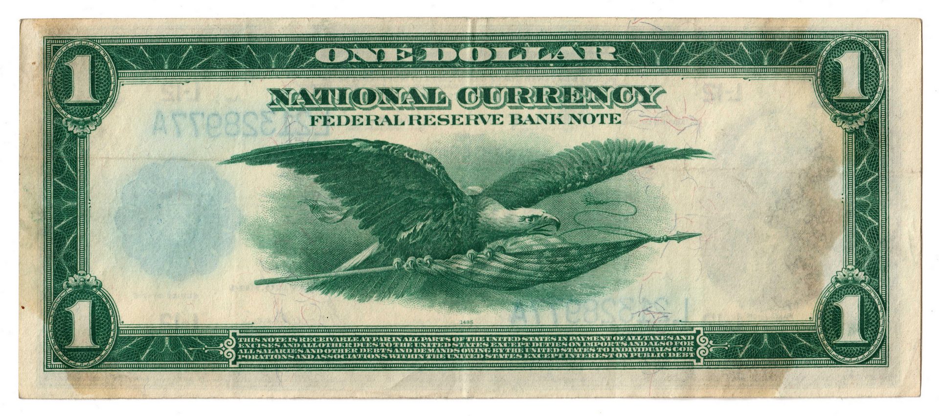 Lot 55: 1918 $1 "Flying Eagle" Notes, CA & TX Pair