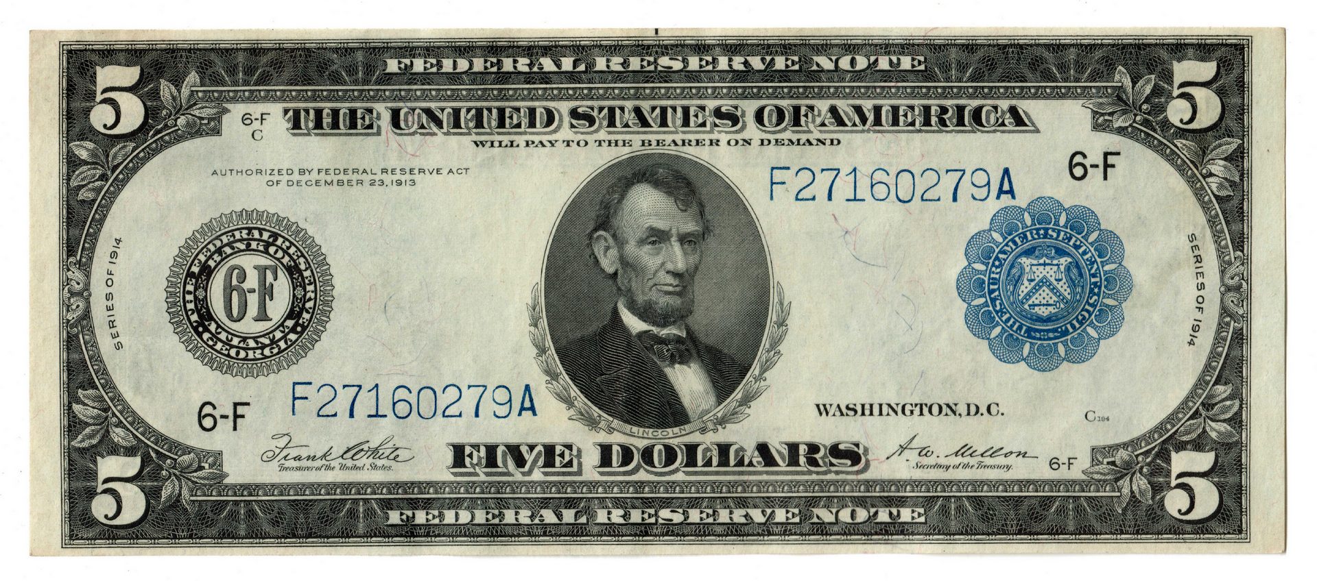 Lot 59: U.S. Blue Seal Federal Reserve Notes $20 and $5 Pa