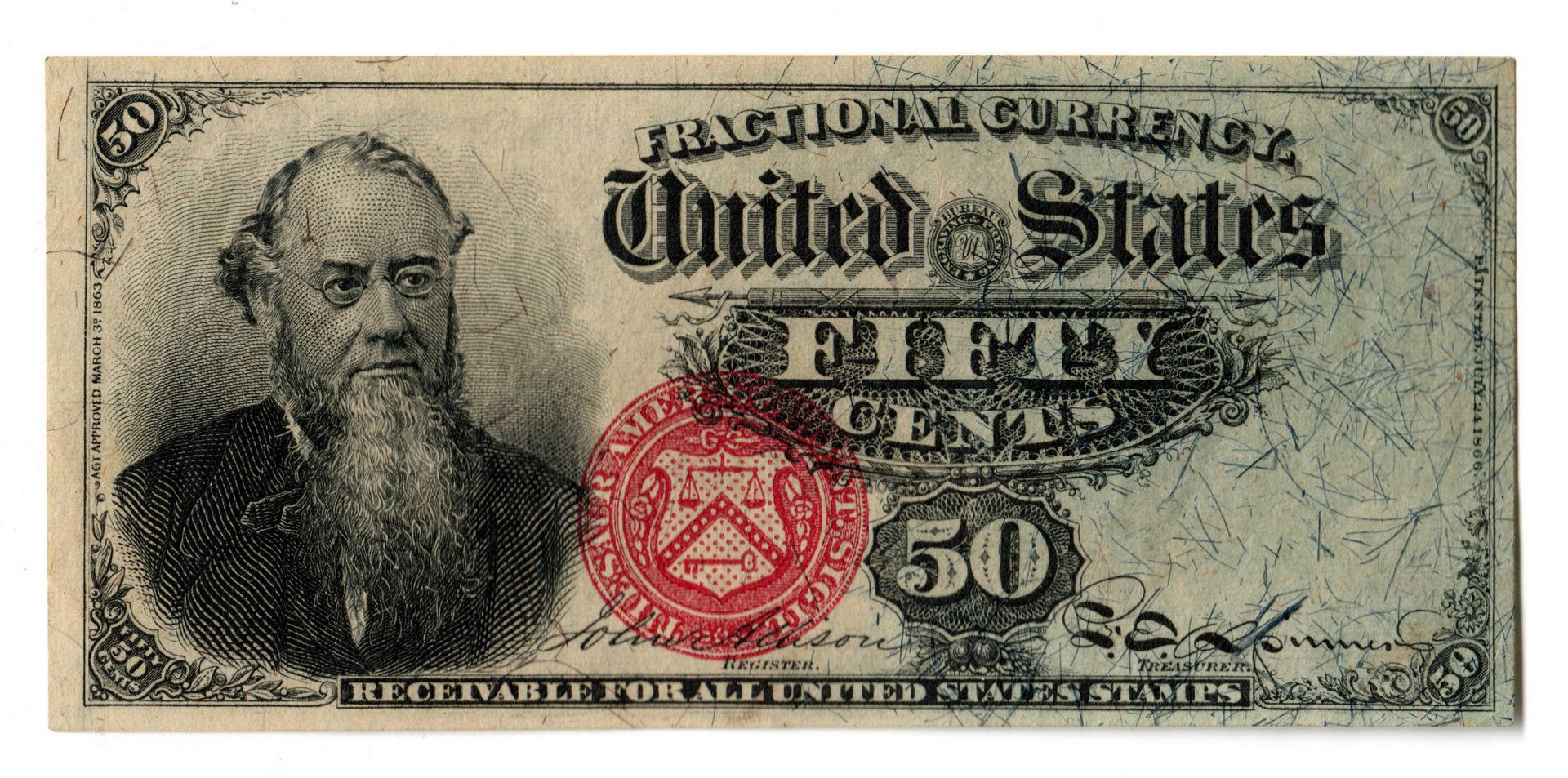 Lot 5: Fifty Cent U.S. Fractional Banknote, Fourth Issue