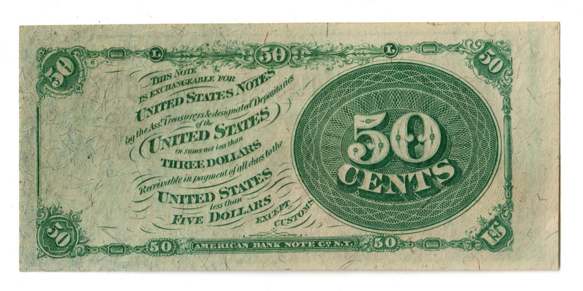 Lot 5: Fifty Cent U.S. Fractional Banknote, Fourth Issue