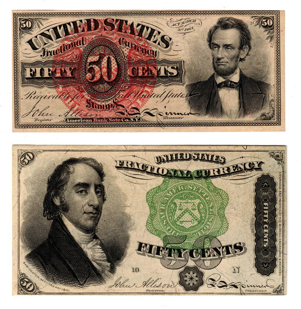 Lot 6: Pair Of 50 Cent U.S. Fractional Banknotes