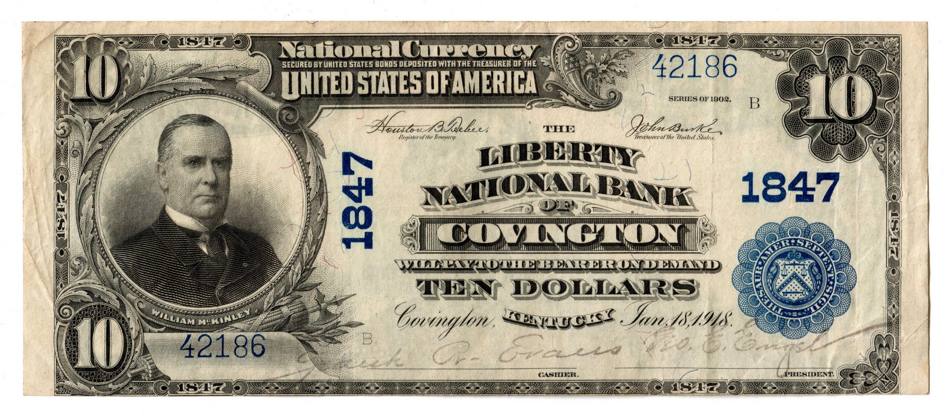 Lot 71: 1902 $10 Liberty National Bank of Covington Nation