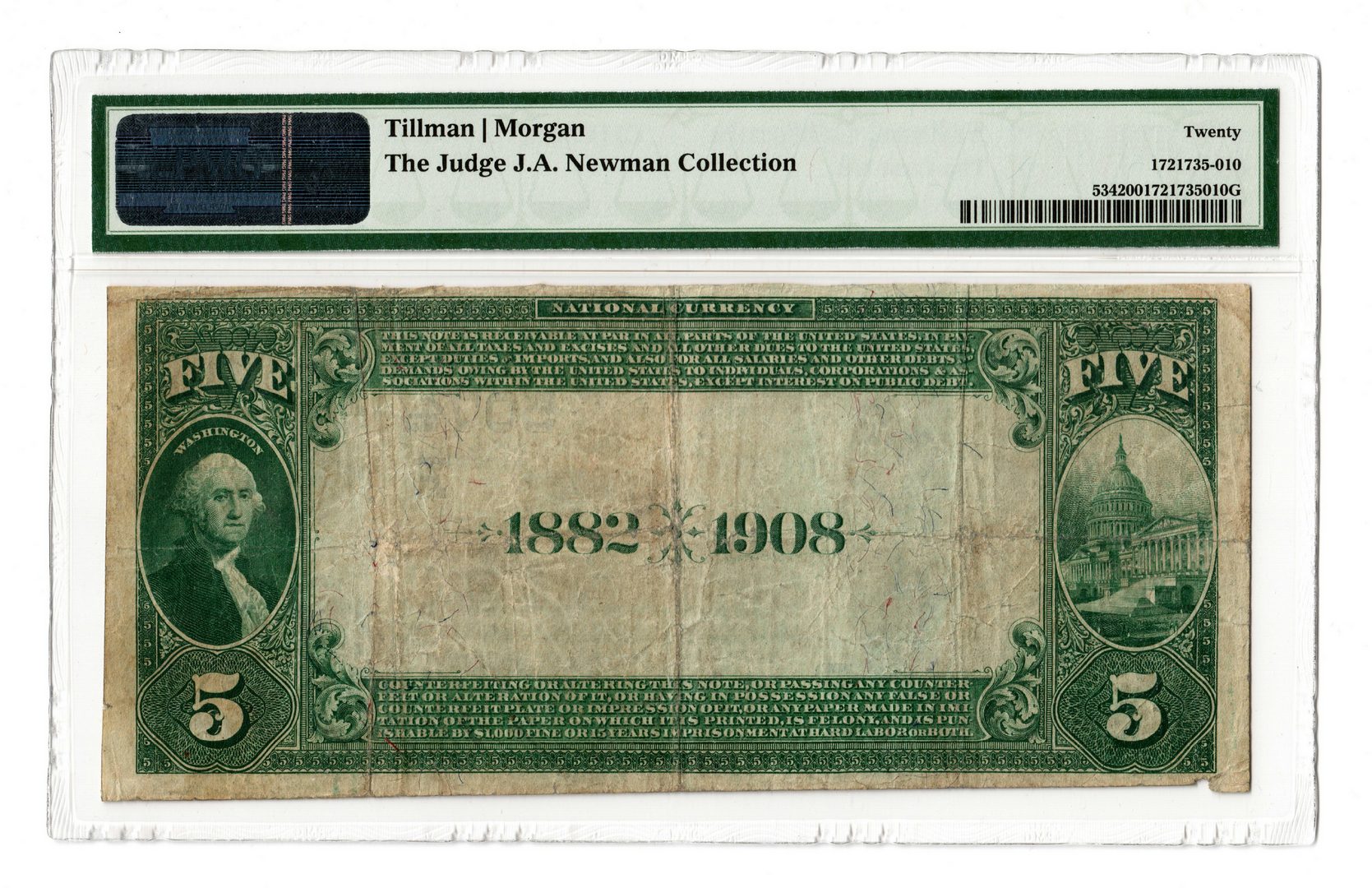 Lot 98: 1882 $5 First National Bank, Salinas, CA National