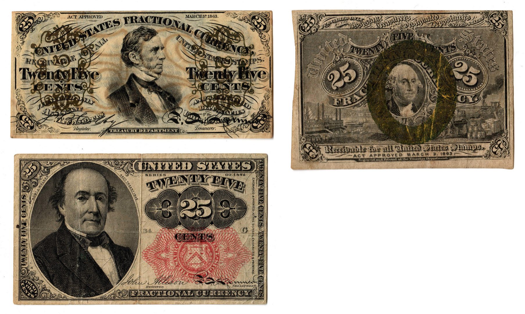 Lot 9: Group Of Three U.S. Fractional Banknotes