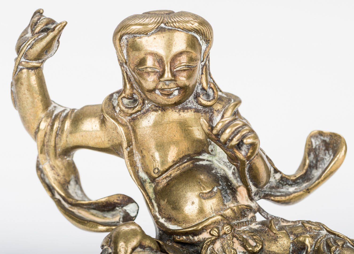 Lot 10: 4 Asian Gilt Bronze Items: Boxes and Figures
