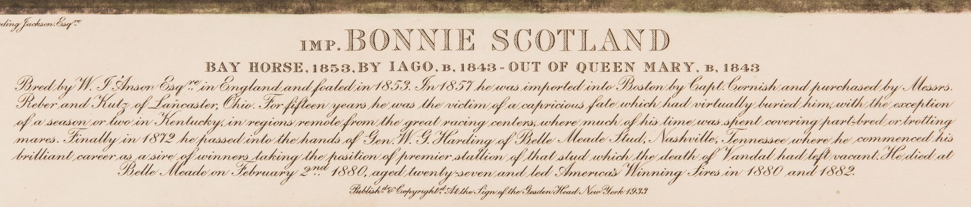 Lot 110: Print of Bonnie Scotland and Bob Green, 20th c.
