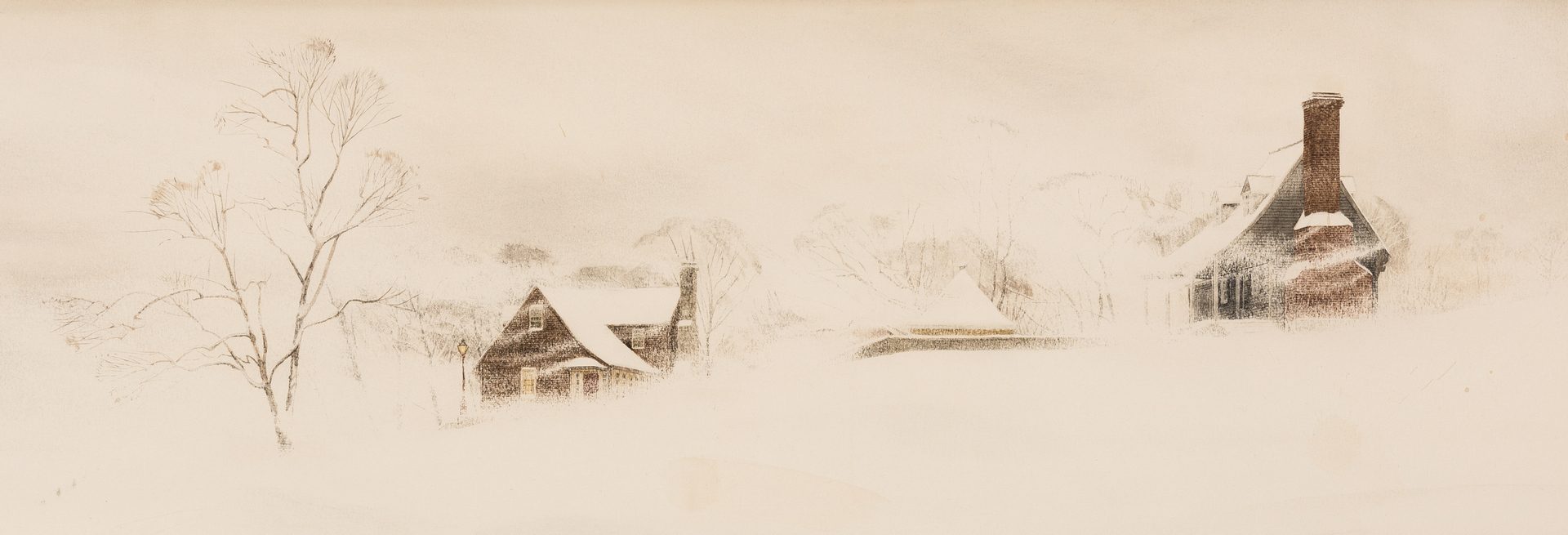Lot 115: John Chumley Watercolor "Blizzard"