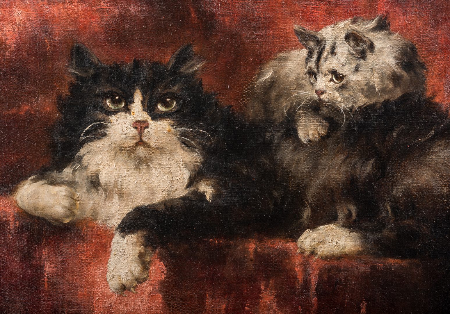 Lot 127: Carl Kahler, O/C, Painting of Cats