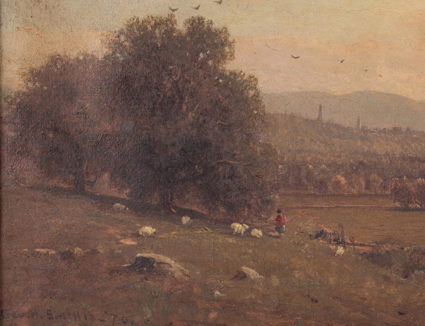 Lot 130: George H. Smillie, O/C, Hudson River Style Landscape