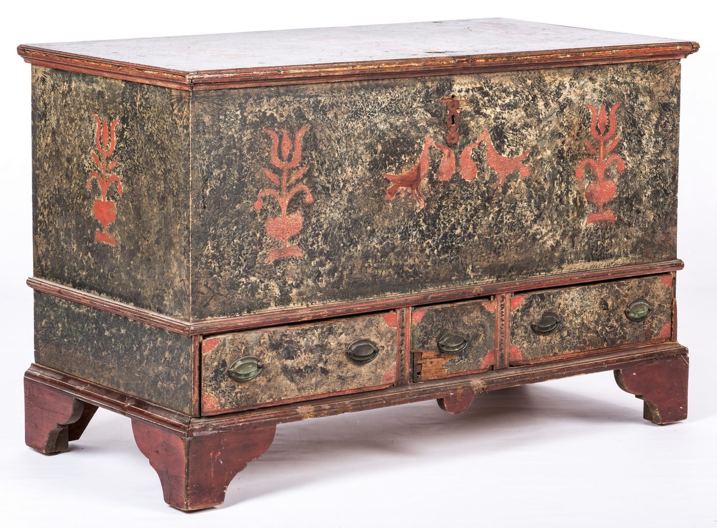 Lot 149: PA Sponge Painted Dower Chest