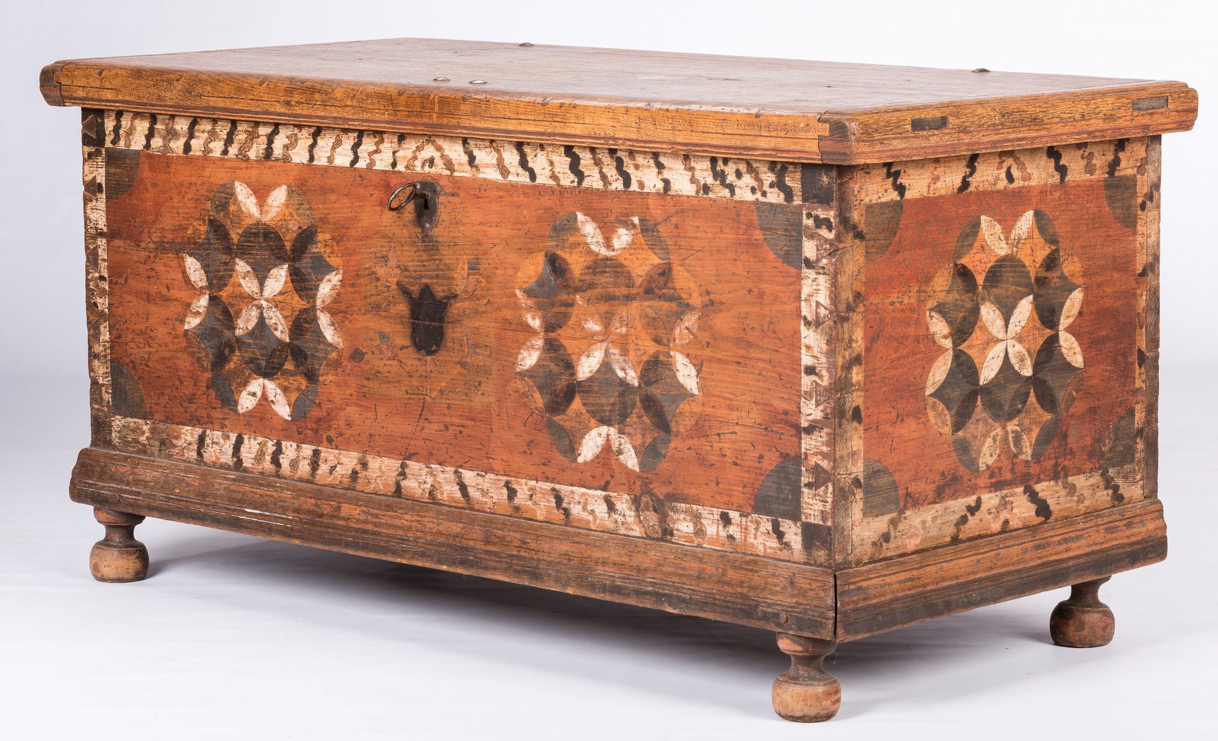Lot 150: Painted PA Blanket Chest, late 18th c.