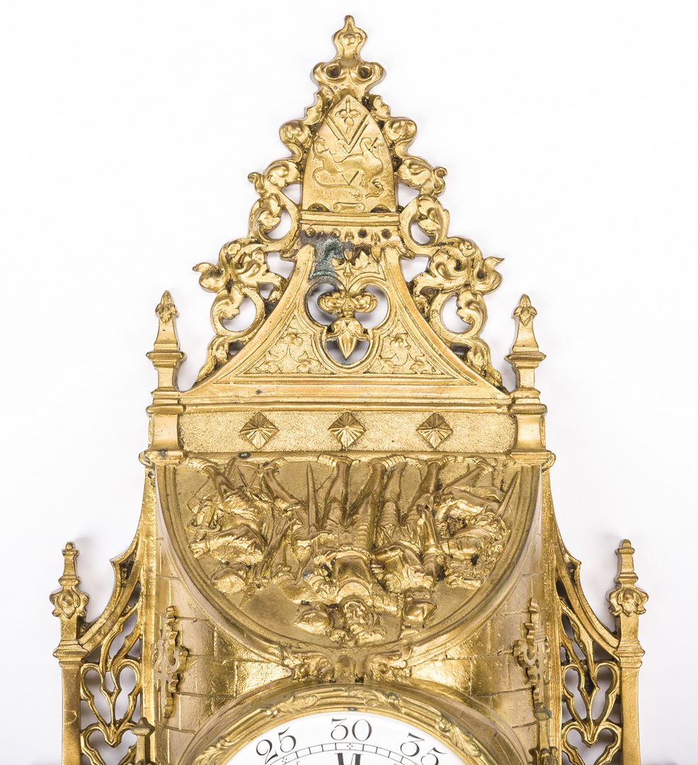 Lot 161: French Gothic Revival Gilded Clock