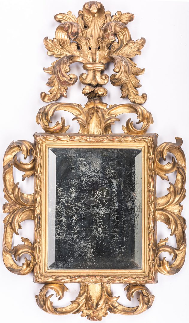 Lot 162: 19th Cent. Continental Gilt Carved Mirror
