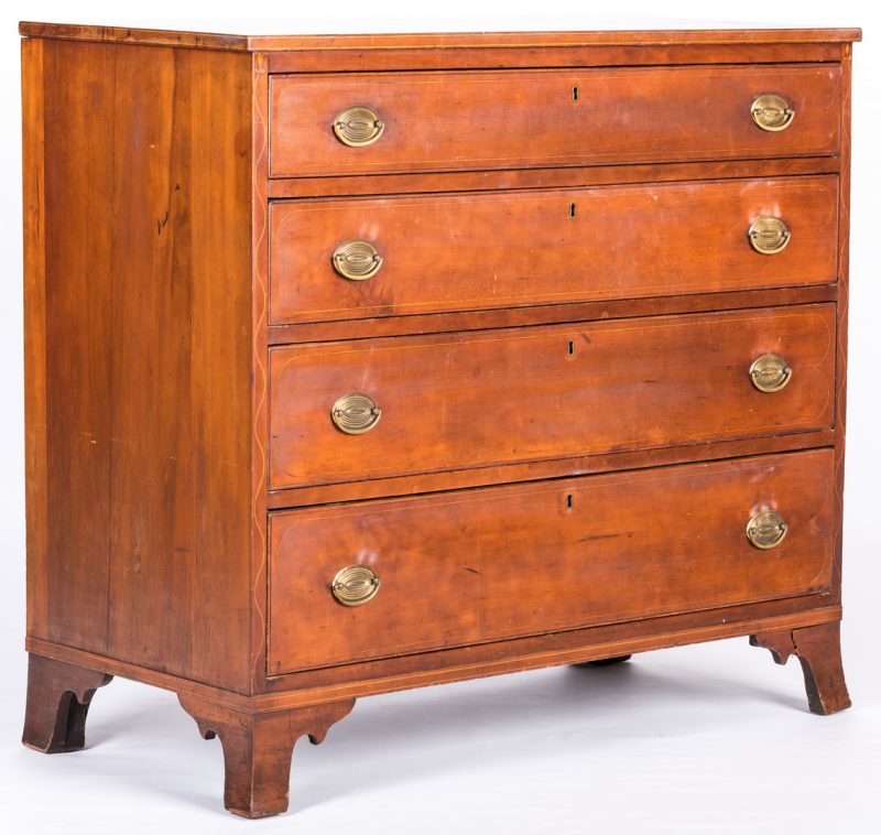 Lot 169: KY Cherry Chest of Drawers w/Vine Inlay