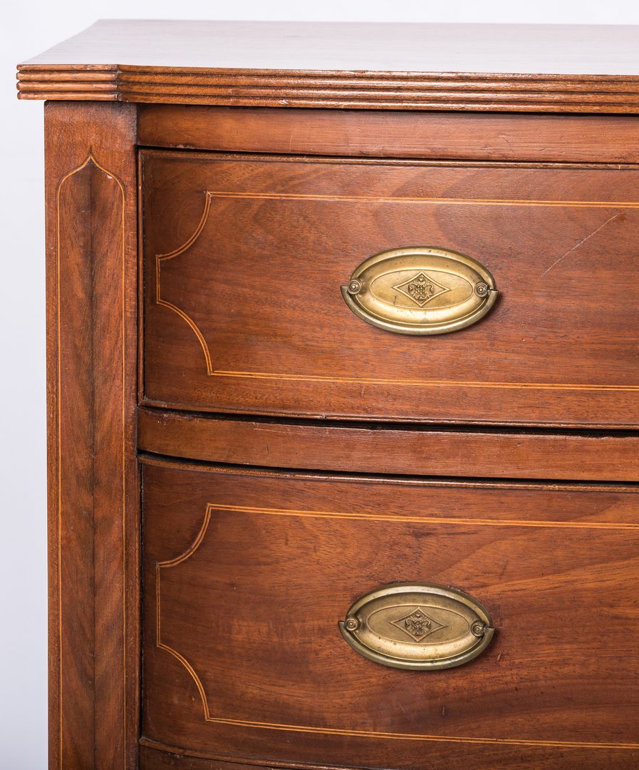 Lot 178: Southern Inlaid Sheraton Bowfront Chest