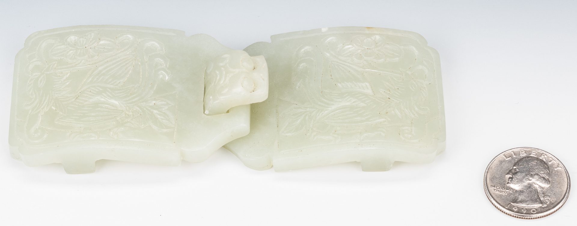 Lot 17: Chinese Carved Jade Double Belt Buckle