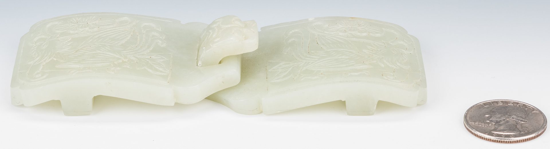 Lot 17: Chinese Carved Jade Double Belt Buckle