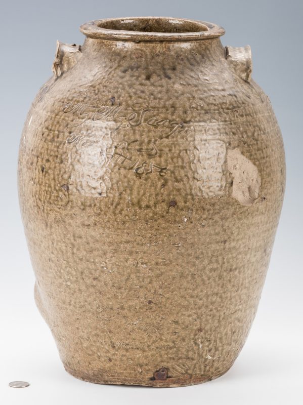 Lot 187: Southern Alkaline Glazed Jar, Signed and Dated