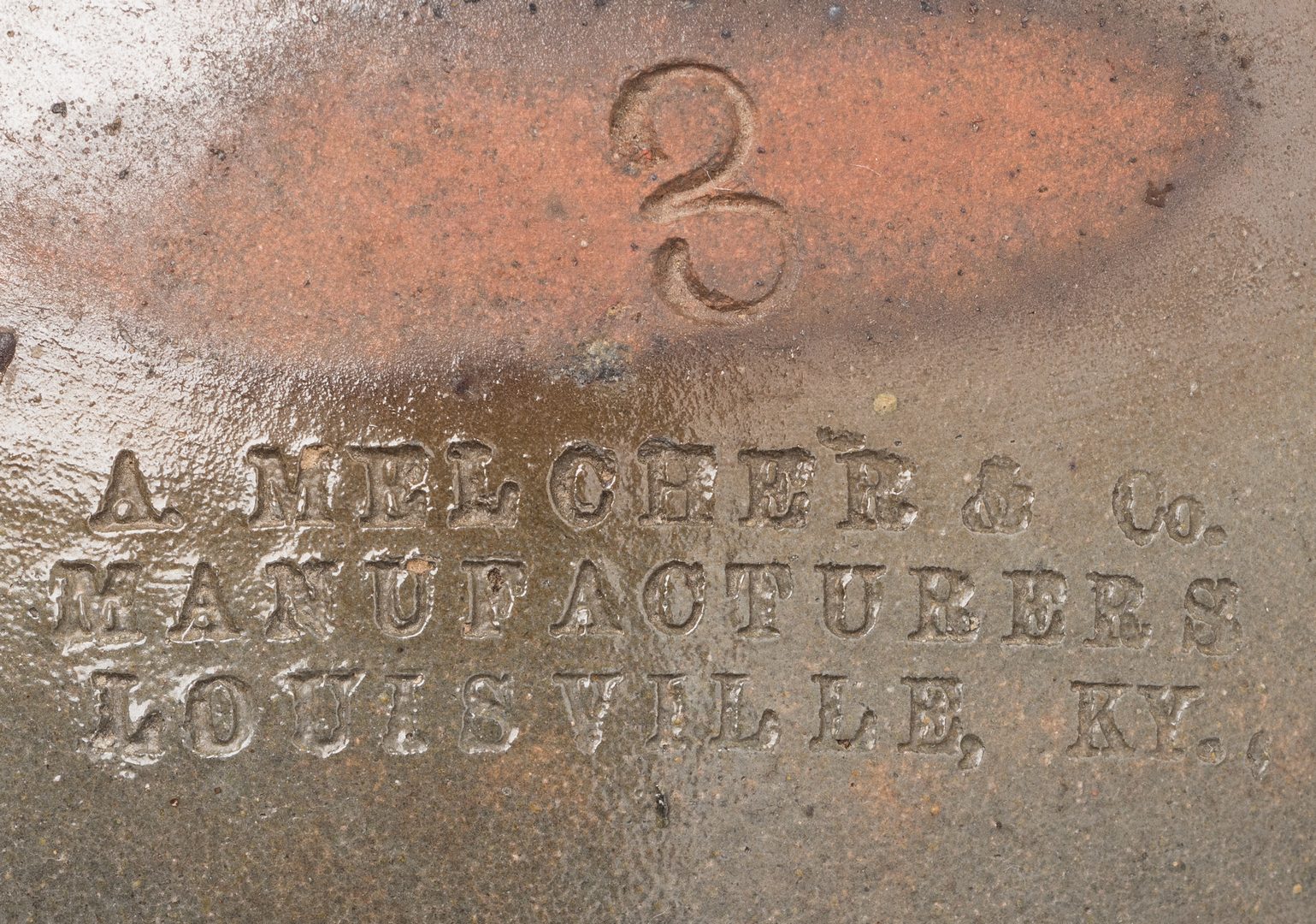 Lot 191: 2 Louisville, KY Stoneware Pottery Items, Melcher