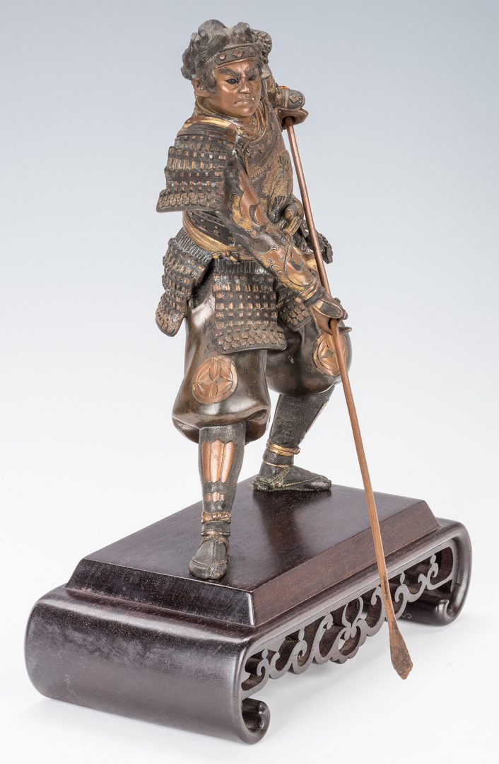 Lot 19: Meiji Bronze Warrior Figure