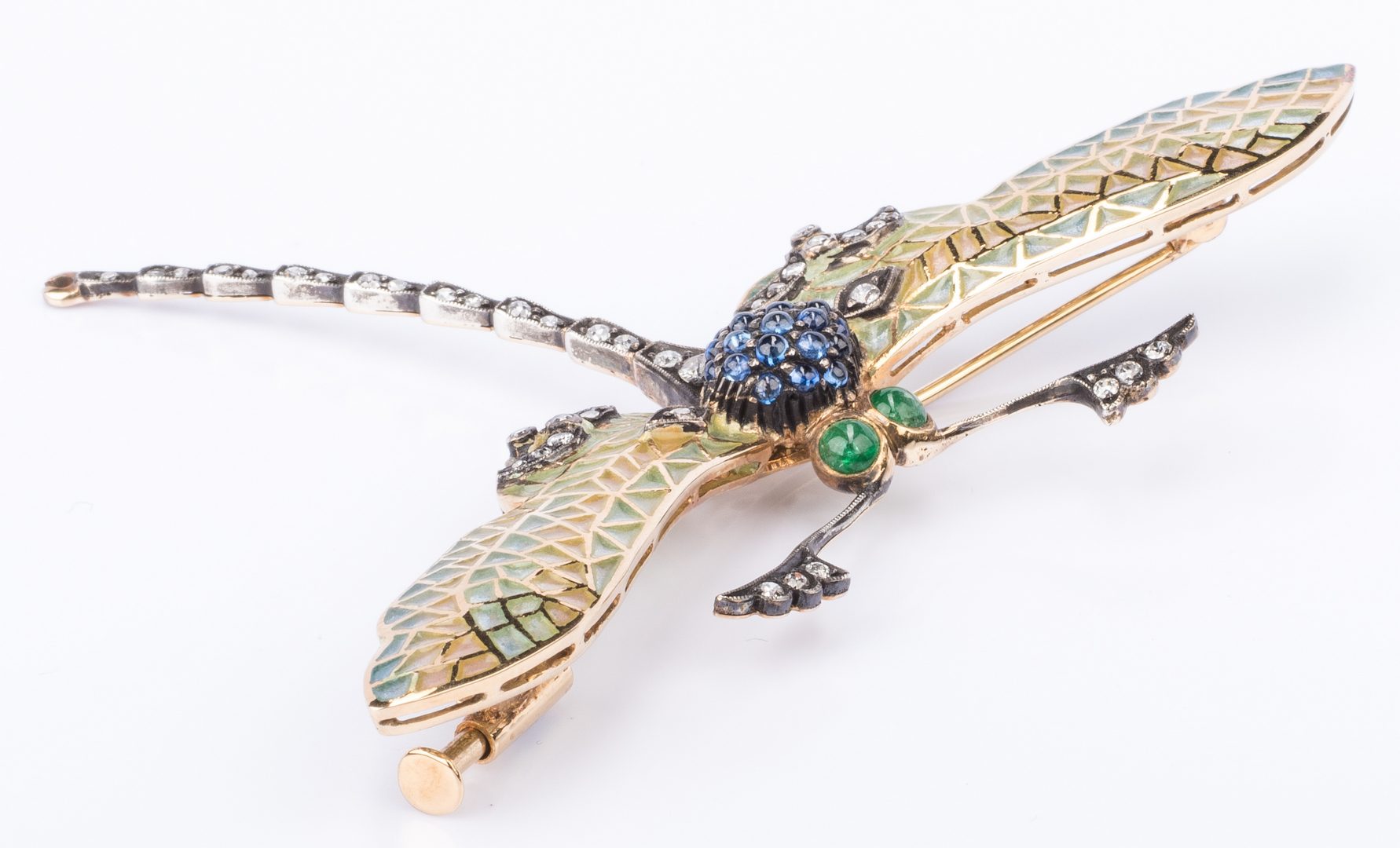 Lot 207: Jeweled Dragonfly Pin with Enamel