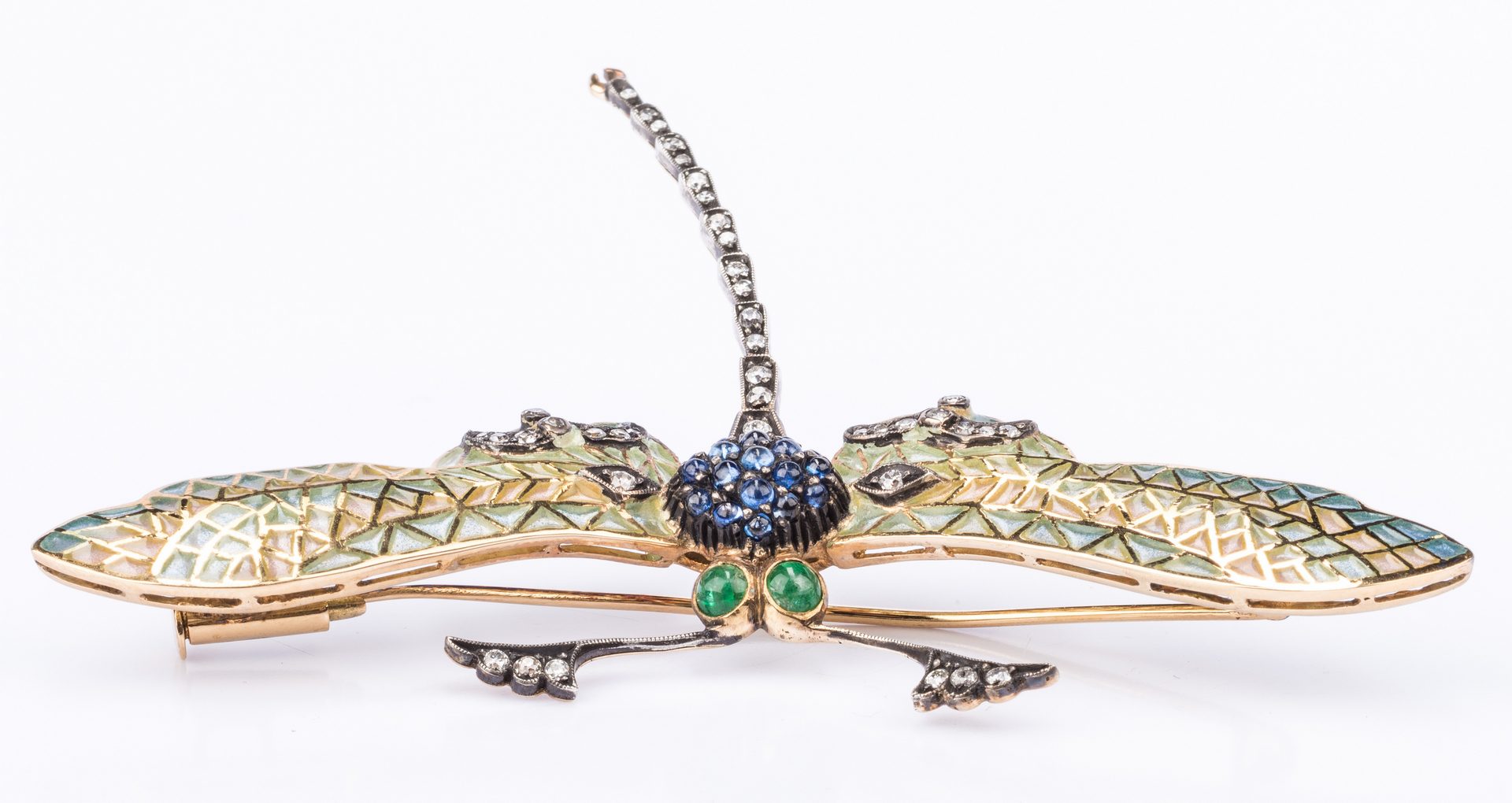 Lot 207: Jeweled Dragonfly Pin with Enamel